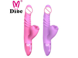 Vibrador com movimento de vai e vem, aquecimento e estimulador clitoriano Diana - Dibe - Importado